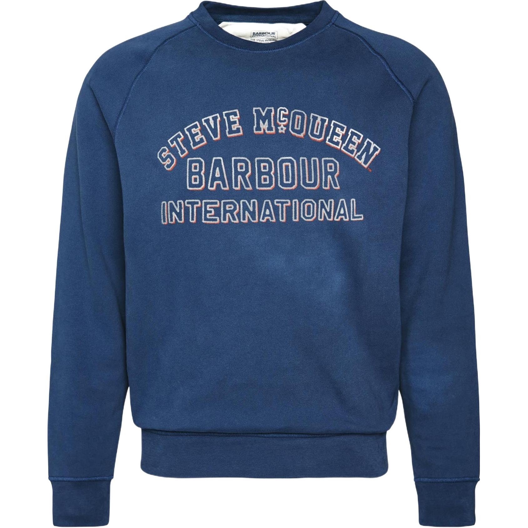 Barbour Navy Blue Letter Graphic Crewneck Sweatshirt MOL0609NY55