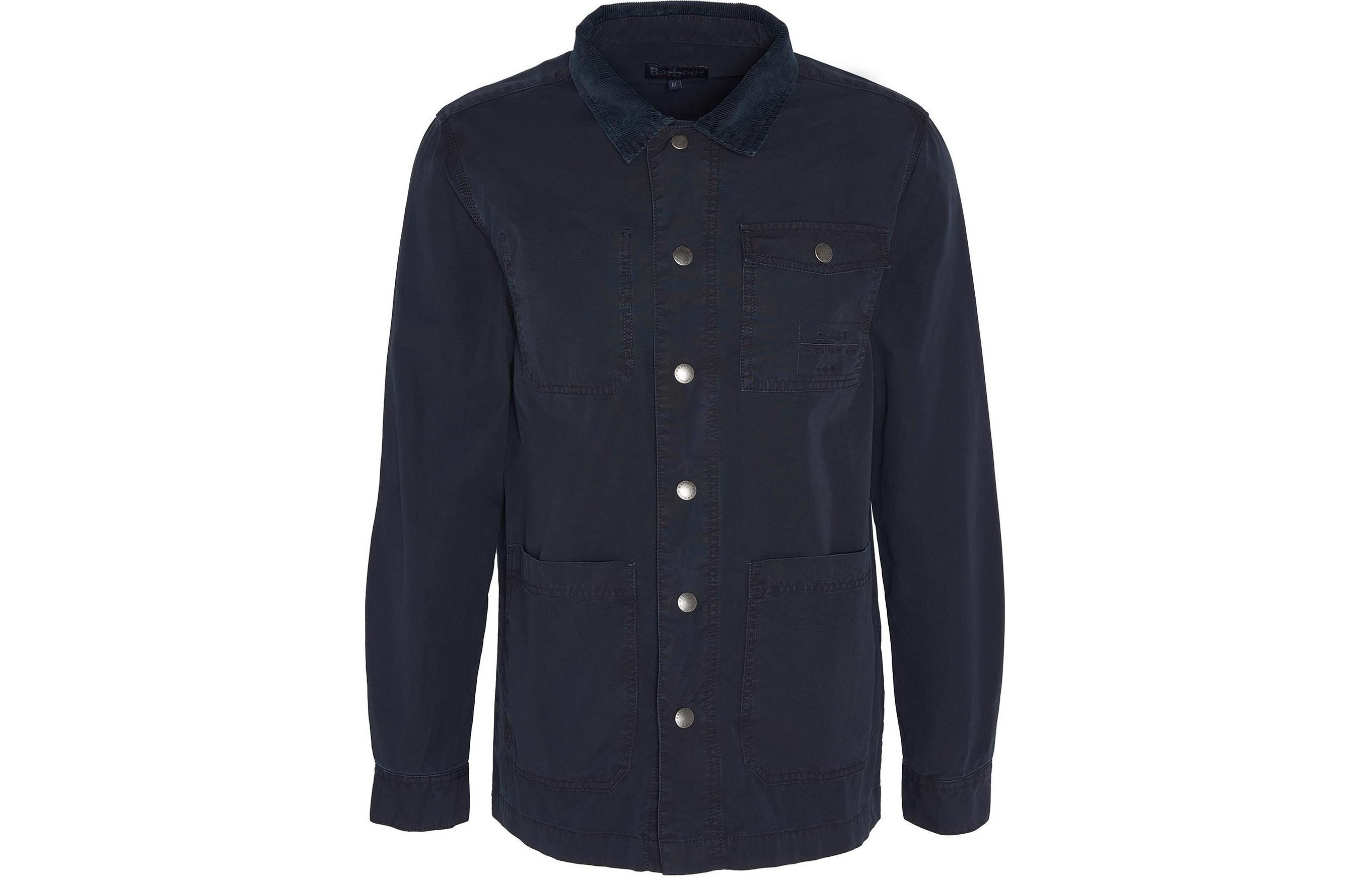 Barbour Navy Blue Slim Fit Solid Long Sleeve Button-Up Jacket MOS0359NY91
