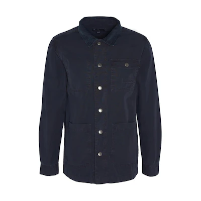 Barbour Navy Blue Slim Fit Solid Long Sleeve Button-Up Jacket MOS0359NY91