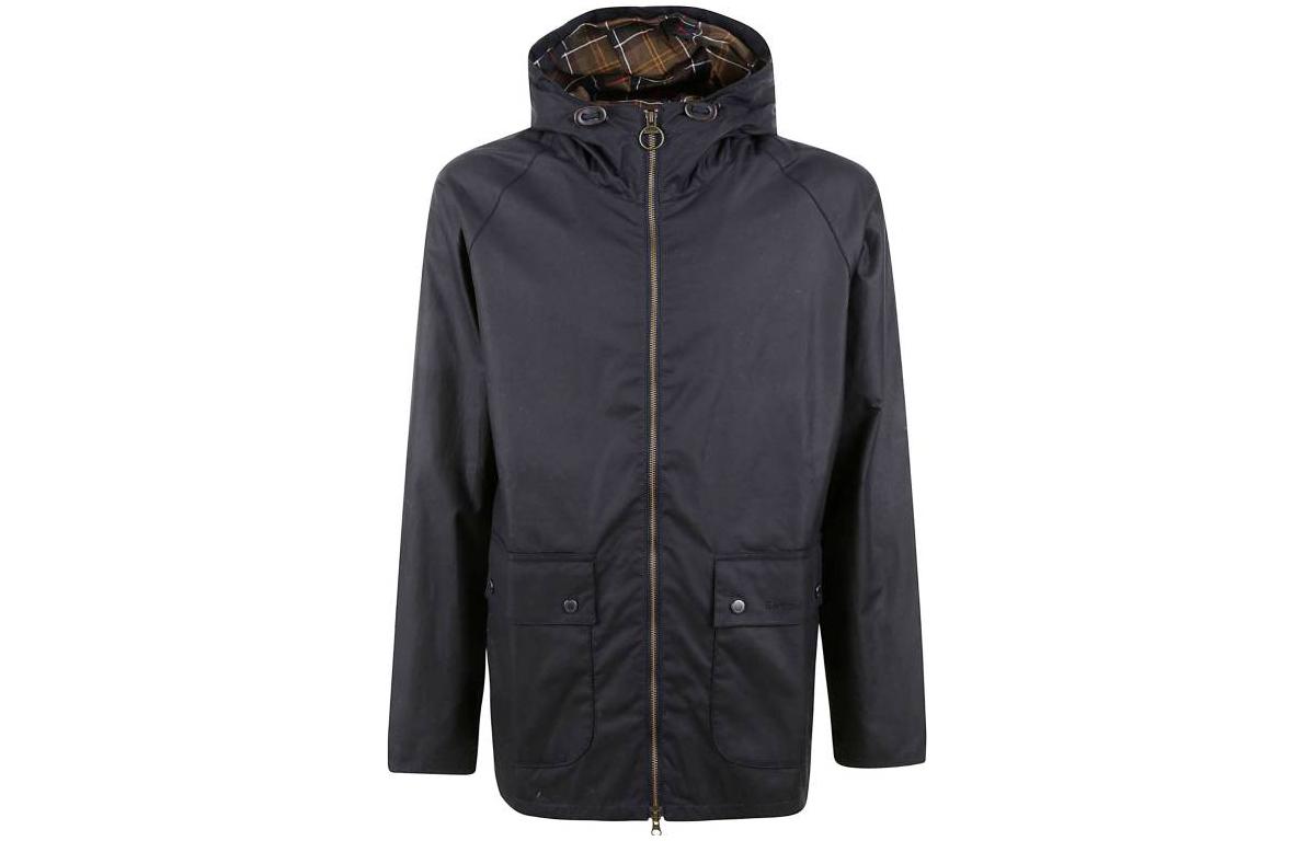 Barbour Navy Waxed Hooded Zip Jacket MWX2207NY92