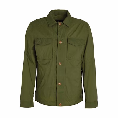 Barbour Neale Olive Overshirt Jacket Solid Color with Buttoned Pockets MCA0988OL31