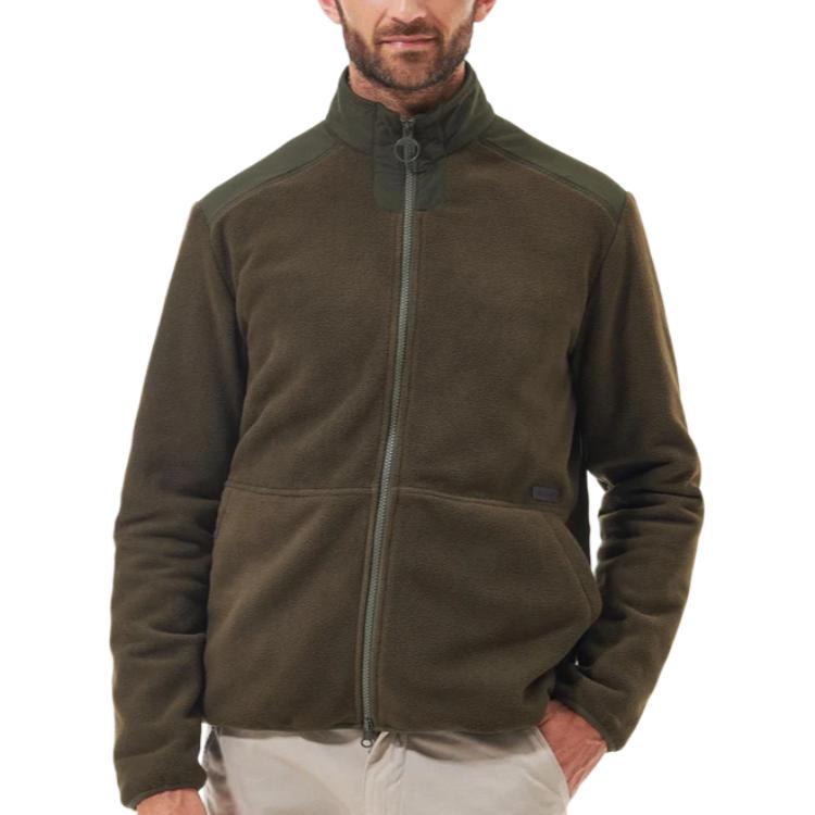 Barbour Olive Colorblock Zip-Up Jacket with Stand Collar MFL0147OL71 圖 2