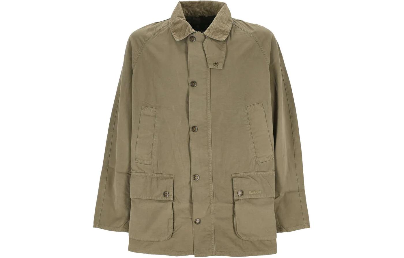 Barbour Olive Green Collared Single-Breasted Long Sleeve Jacket MCA0792MCAOL12