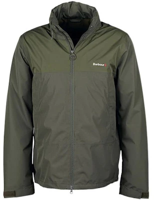 Barbour Jaket Olive Green Colorblock Logo Print dengan Resleting Depan MWB1012OL51 Buy Barbour Jaket Olive Green Colorblock Logo Print dengan Resleting Depan MWB1012OL51