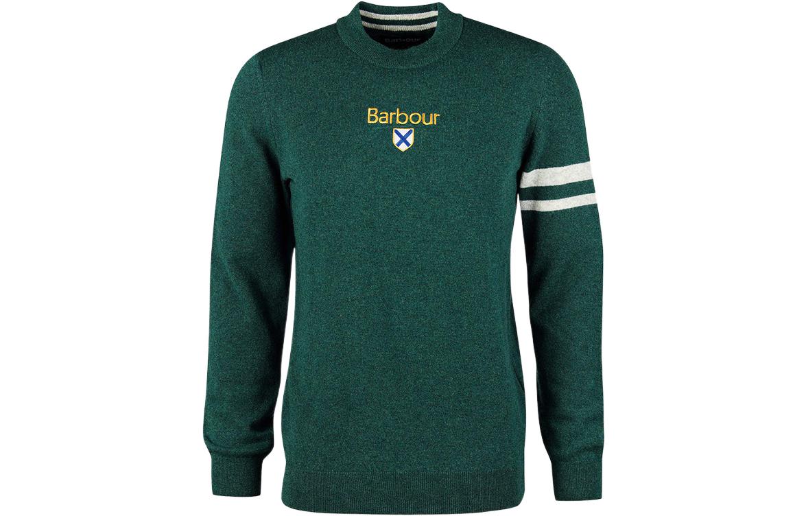 Barbour Olive Green Crewneck Sweatshirt with Embroidered Logo - Casual Wear MKN1419GN92