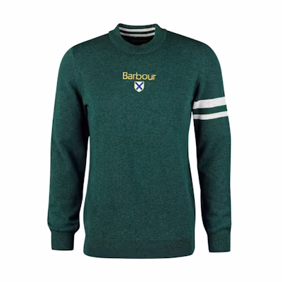 Barbour Olive Green Crewneck Sweatshirt with Embroidered Logo - Casual Wear MKN1419GN92