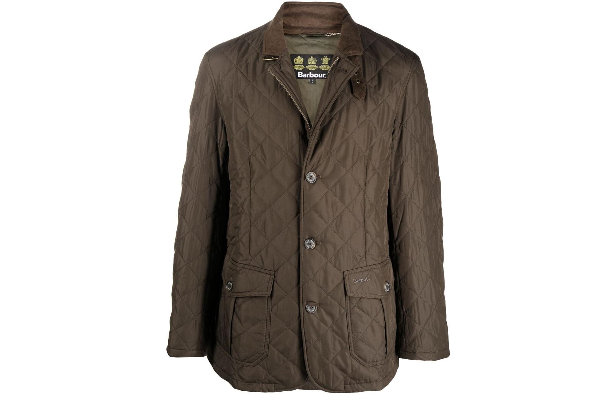 Barbour Olive Green Long-Sleeve Single-Breasted Jacket MQU0508MQUOL51