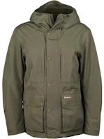 Barbour Olive Green Solid Outdoor Waterproof Hooded Jacket MWB1011-GN Barbour Olive Green Solid Outdoor Waterproof Hooded Jacket MWB1011-GN