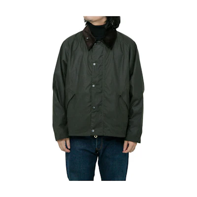 Barbour Olive Green Solid Single-Breasted Loose-Fit Jacket MWX1678BSM37