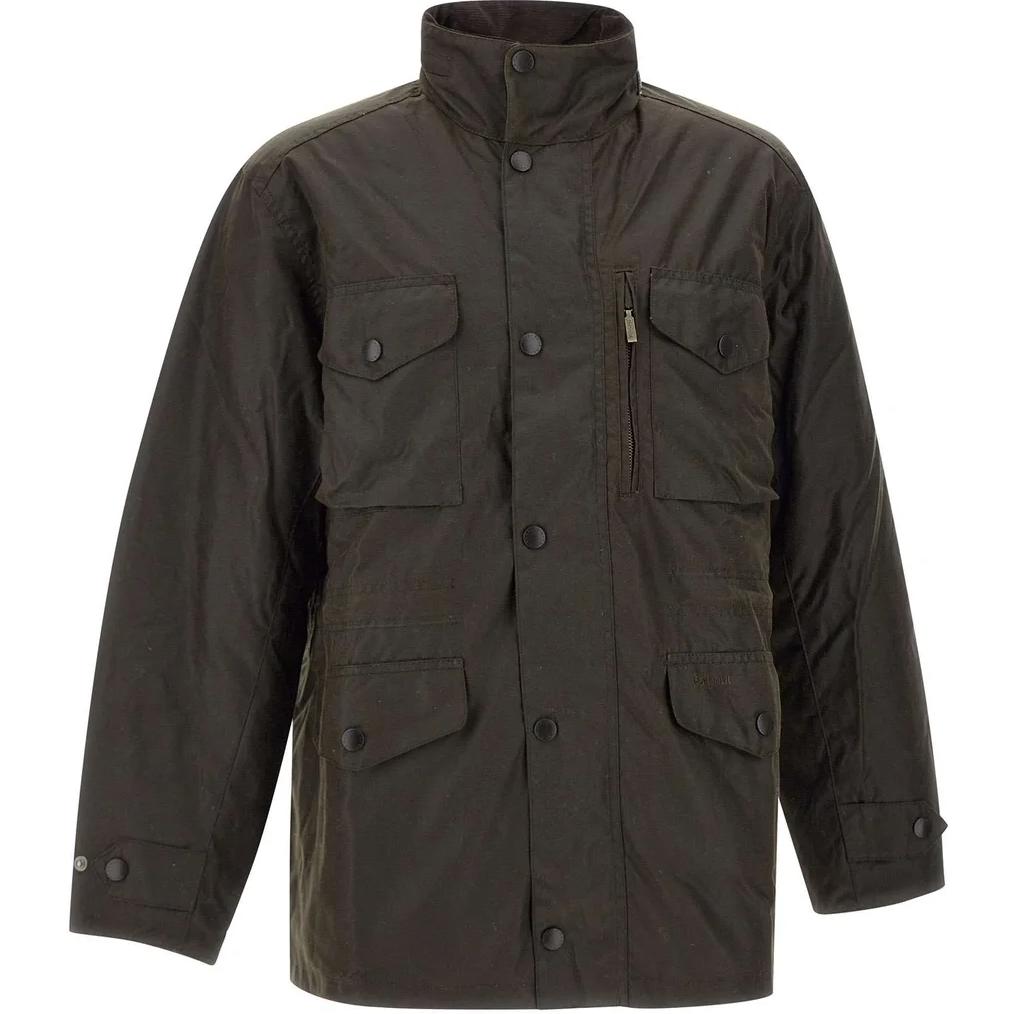 Barbour Olive Green Waxed Cotton Jacket with Button Closure MWX0020OL71