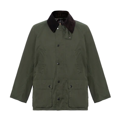 BARBOUR OS Bedale Loose-Fit Wax-Free Green Suede Long-Sleeve Jacket MCA0933SG71SG71