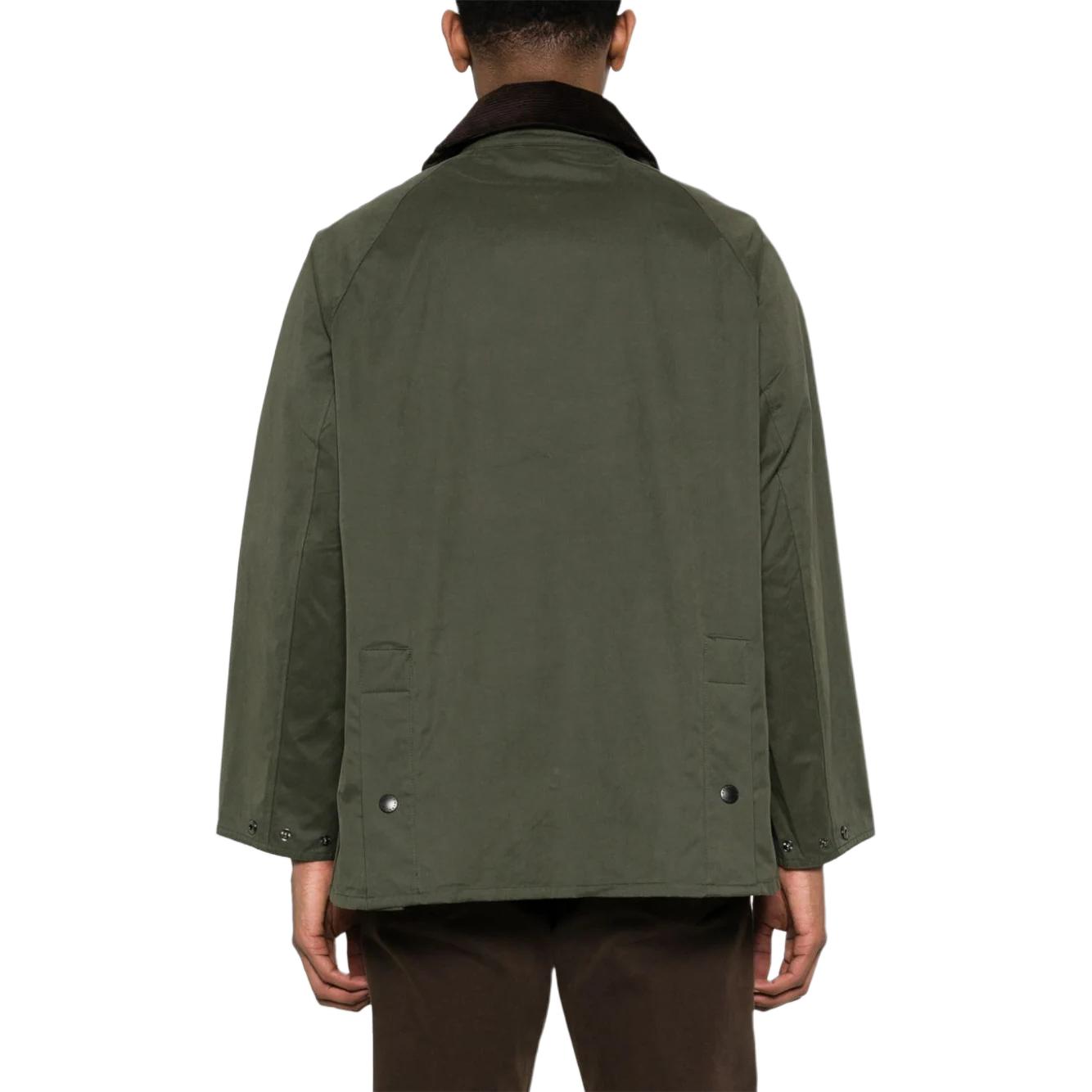 Shop 바버 OS 비데일 루즈핏 왁스프리 그린 스웨이드 긴팔 자켓 MCA0933SG71SG71