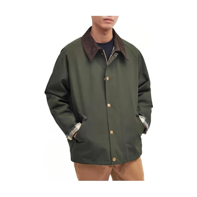 BARBOUR OS Reversible Transporter Unwaxed Jacket Unisex Army Green. MCA0963SG51
