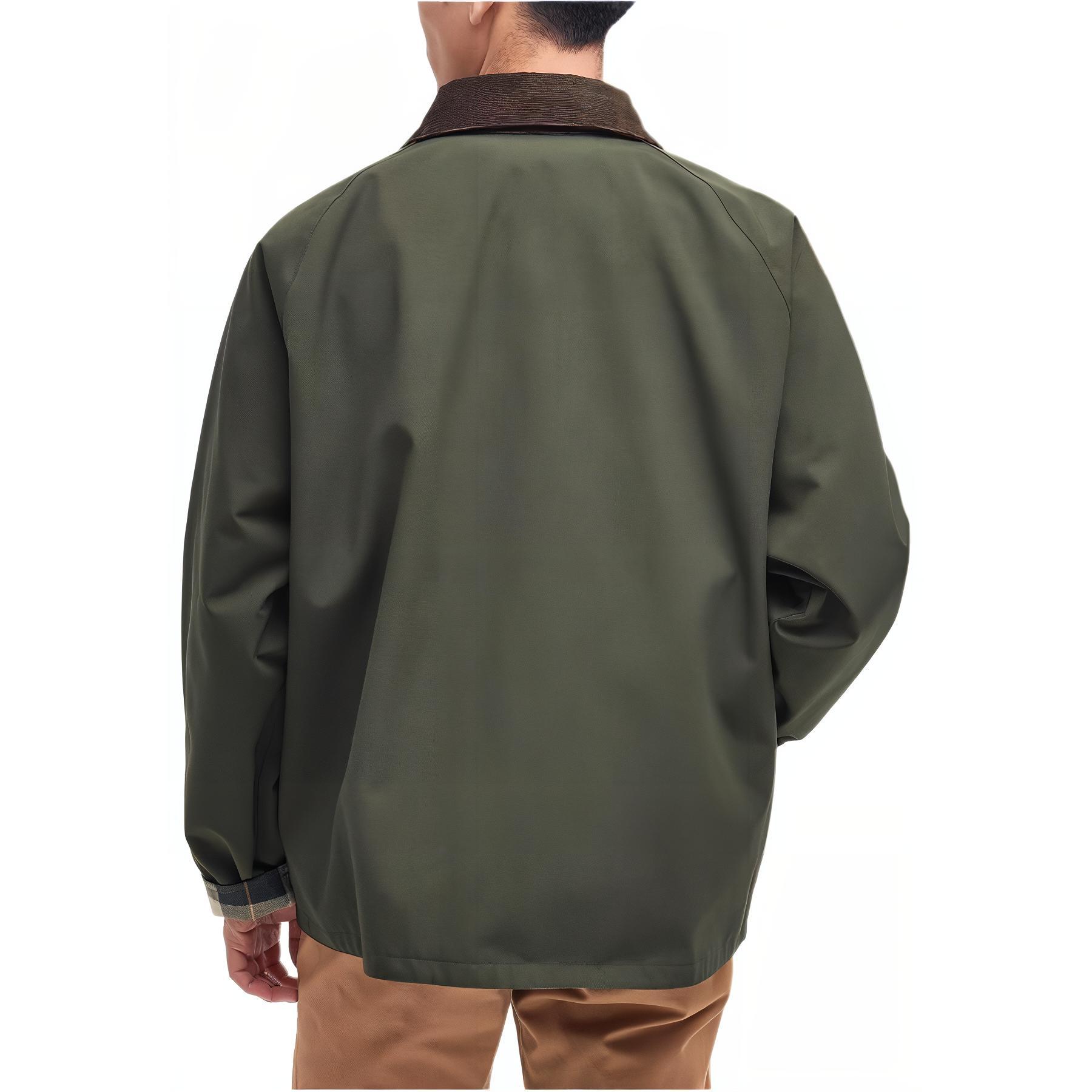 Lookbook 巴伯尔OS可翻转双面未上蜡夹克男女同款军绿色. MCA0963SG51