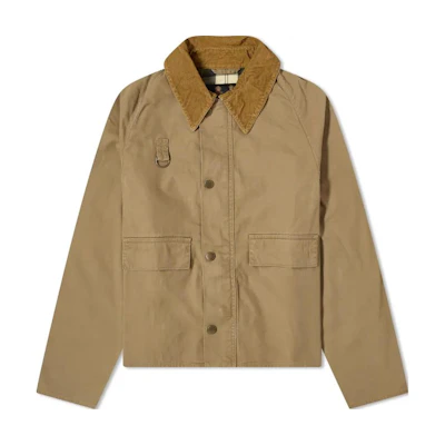 Barbour Patchwork Point Collar Single-Breasted Long Sleeve Jacket Khaki MCA0967-TA51