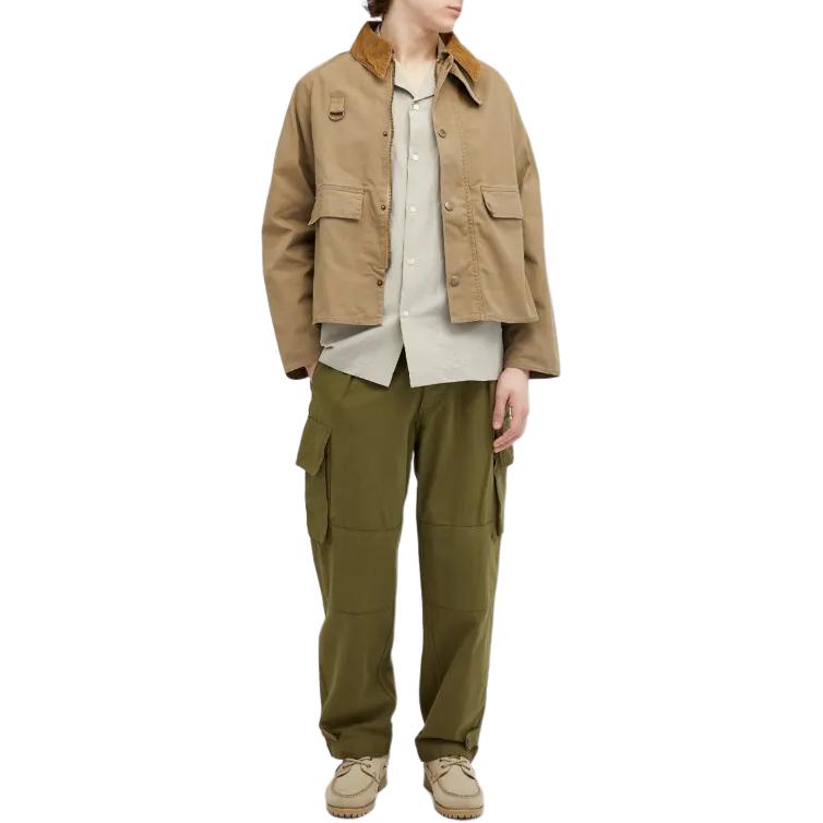 Lookbook Barbour Jaket Khaki Lengan Panjang Single-Breasted Point Collar Patchwork MCA0967-TA51