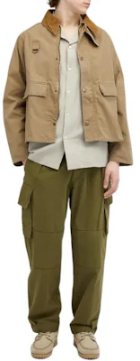 Barbour Jaket Khaki Lengan Panjang Single-Breasted Point Collar Patchwork MCA0967-TA51 Lookbook Barbour Jaket Khaki Lengan Panjang Single-Breasted Point Collar Patchwork MCA0967-TA51