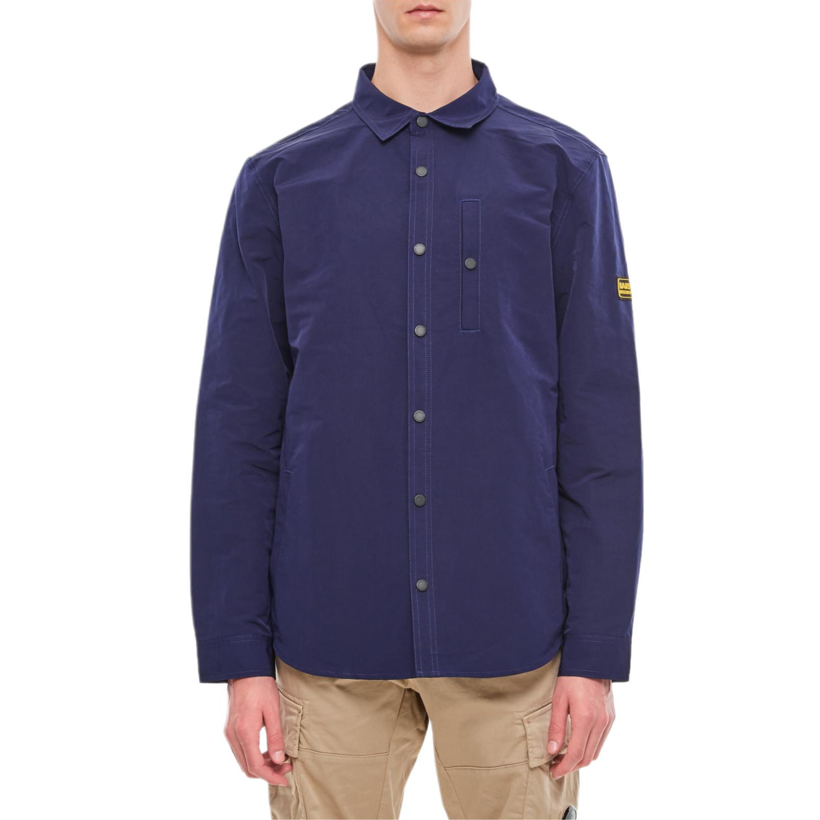 Barbour Plain Collar Long Sleeve Single-Breasted Jacket - Blue MOS0186BL53