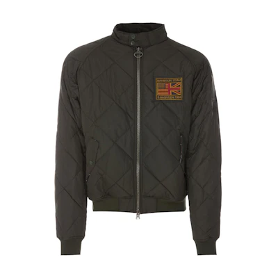 Barbour Quilted Bomber Jacket with Zip and Stand Collar Green () MQU1326GN91