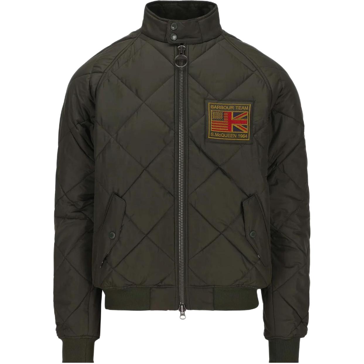 Barbour Quilted Jacket with Logo Patch Green MQU1326MQUGN91
