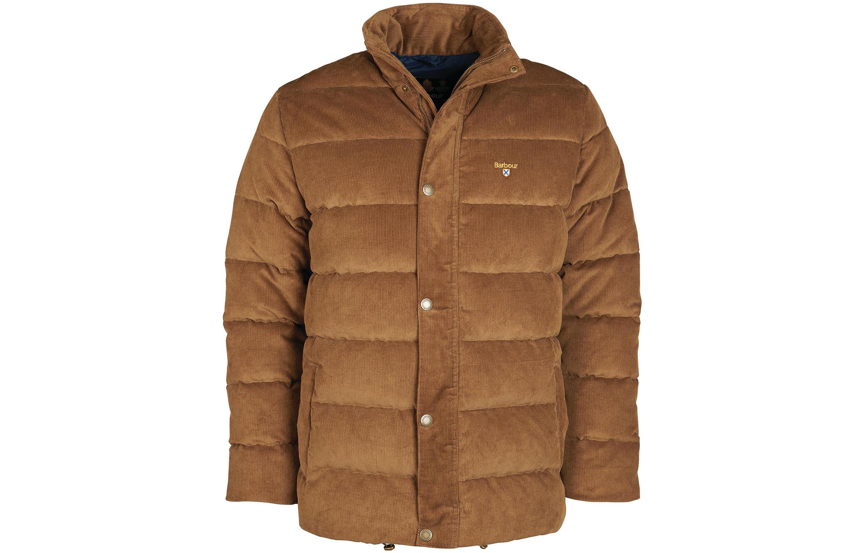 Barbour Quilted Jacket with Solid Logo Embroidery Brown MQU1514BE53