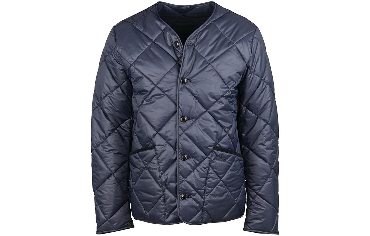 Barbour Quilted V-Neck Jacket Solid Color - Navy Blue MQU1562NY71