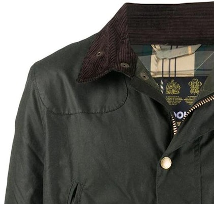 Chaqueta Barbour Reelin Classic 6oz Algodón Encerado con Cuello de Pana. MWX1106MWXSG51 Details for Chaqueta Barbour Reelin Classic 6oz Algodón Encerado con Cuello de Pana. MWX1106MWXSG51