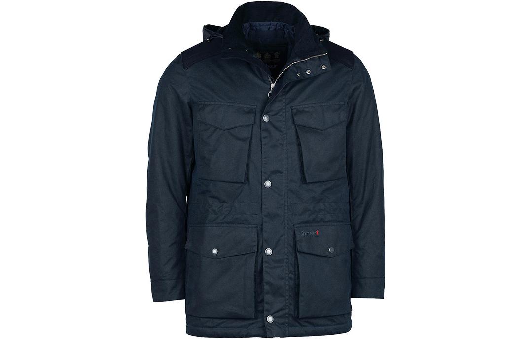 Barbour Sea Troben Waxed Multi-Pocket Casual Jacket for Men - Navy Blue MWX2043NY51