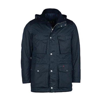 Barbour Sea Troben Waxed Multi-Pocket Casual Jacket for Men - Navy Blue MWX2043NY51