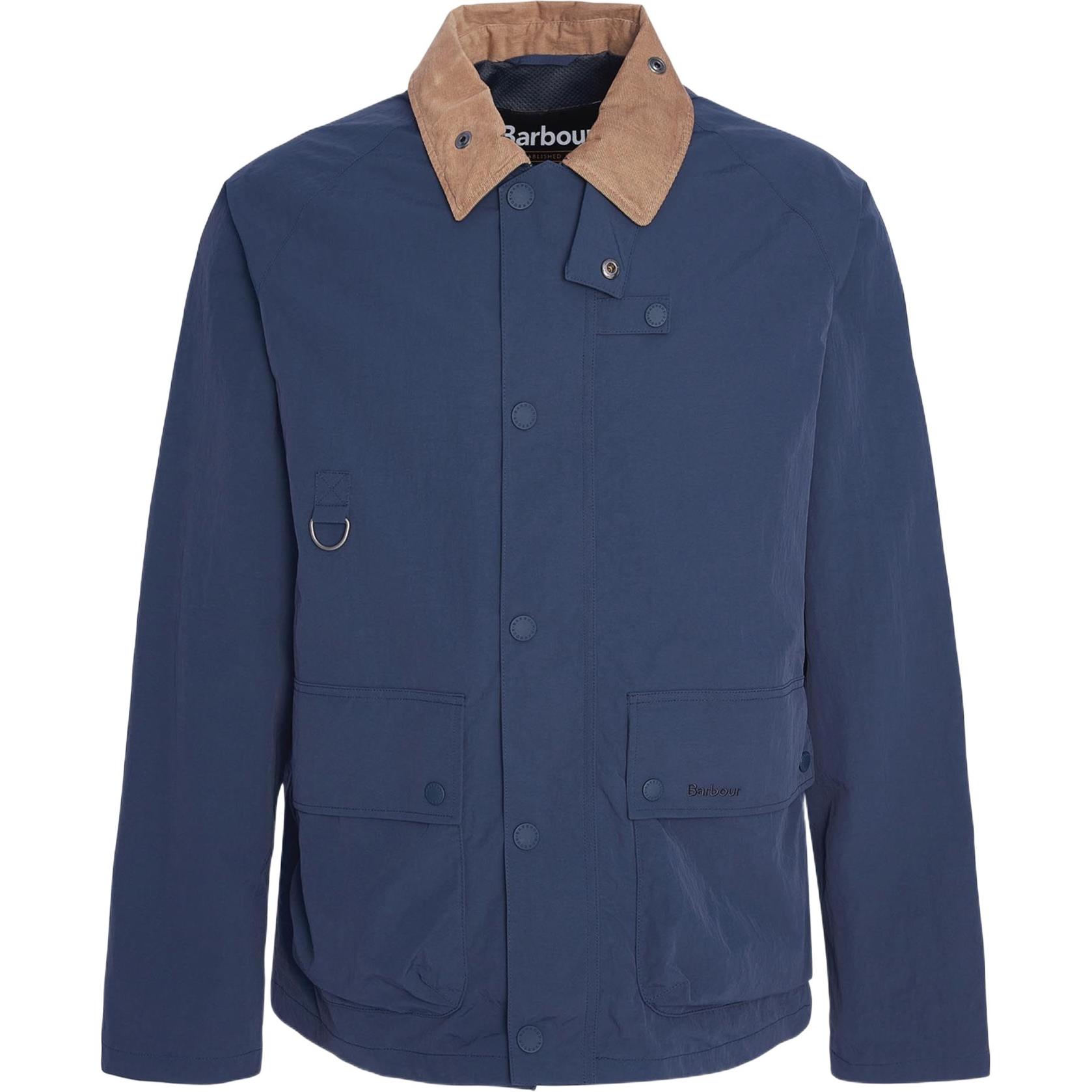 Barbour Slim-Fit Patchwork Zip-Up Jacket Navy Blue Long Sleeve MSP009-3NY71