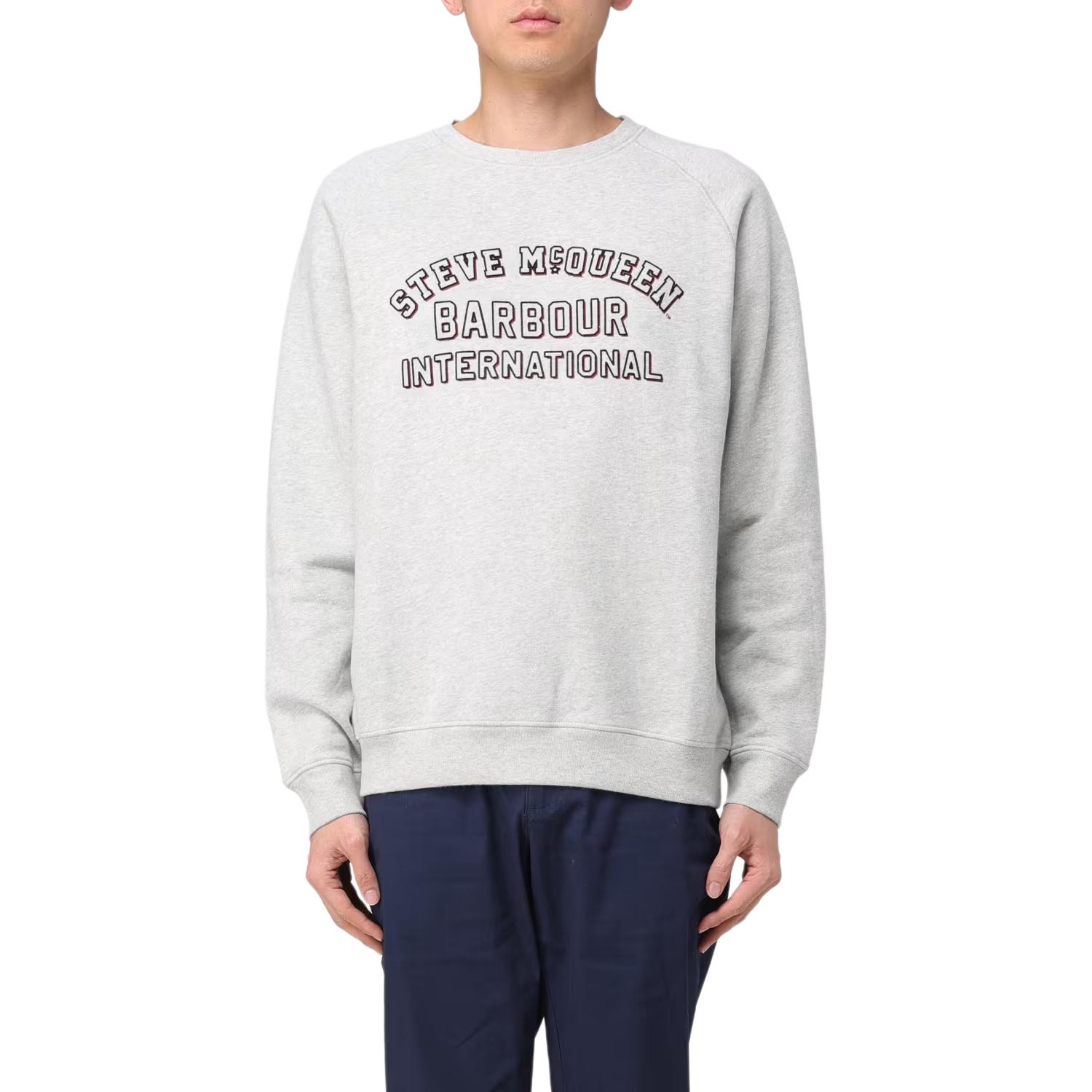 Barbour Slim Fit Crewneck Logo Sweatshirt Men’s Gray Long Sleeve MOL0609-GY52