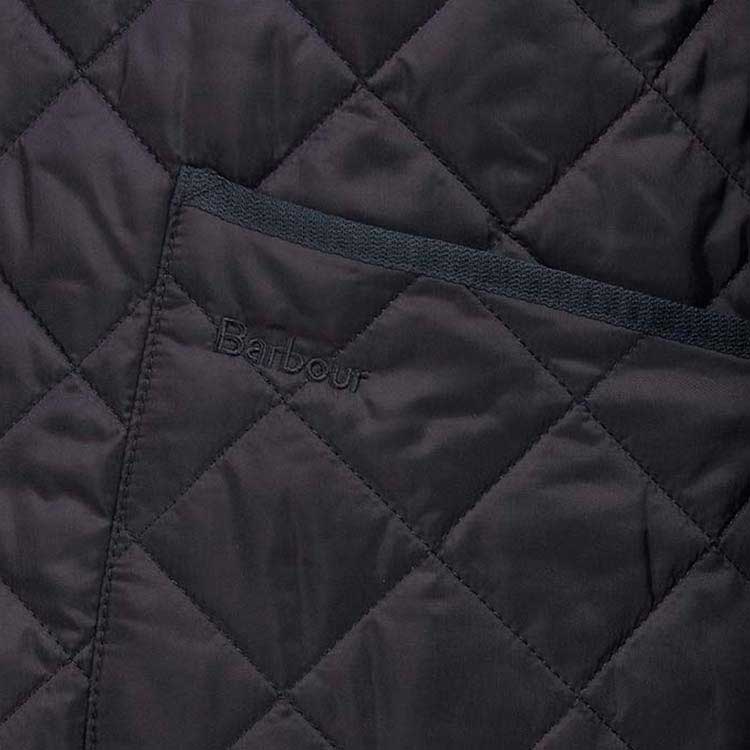 Cheap Barbour Slim Fit Jaket Kasual Berkolar Quilted Biru Navy MQU1348NY92