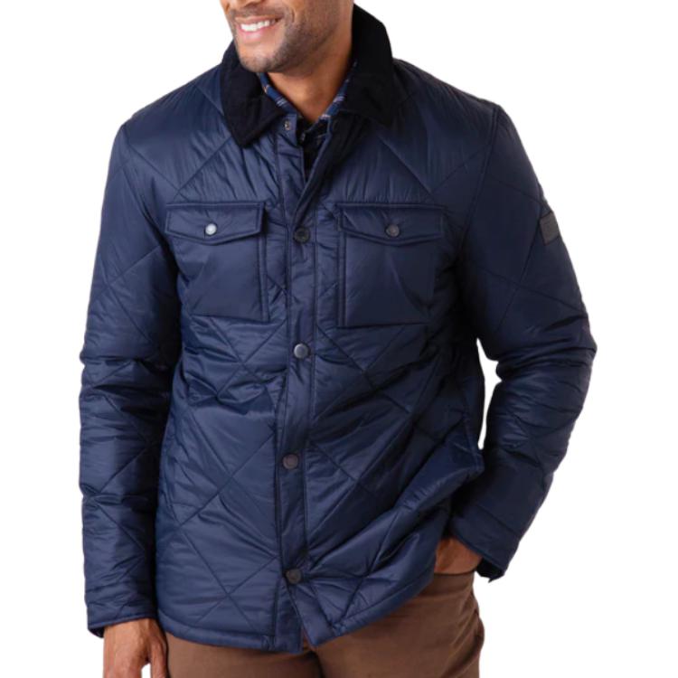 Barbour Slim Fit Single-Breasted Solid Collar Jacket - Blue MQU1308NY92