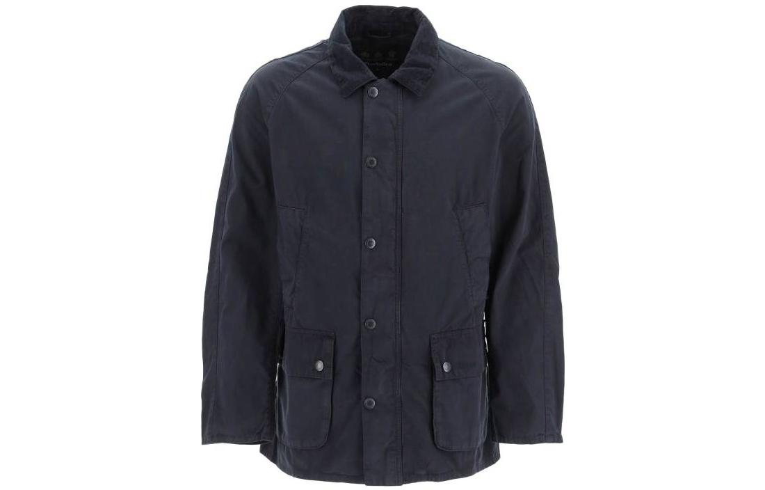 Barbour Solid Casual Single-Breasted Collared Jacket Navy Blue MCA0792NY51