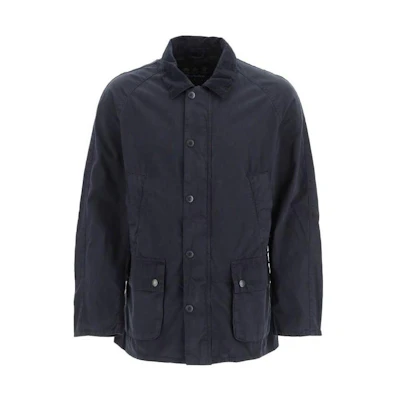 Barbour Solid Casual Single-Breasted Collared Jacket Navy Blue MCA0792NY51