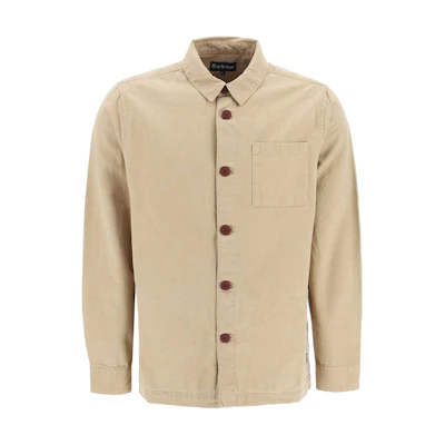 Barbour Solid Color Button-Up Collar Jacket Khaki M0S0281OL31
