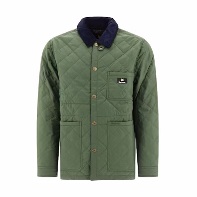 Barbour Solid Color Button-Up Cotton Jacket Green Long Sleeve MQU1735MQUGN73