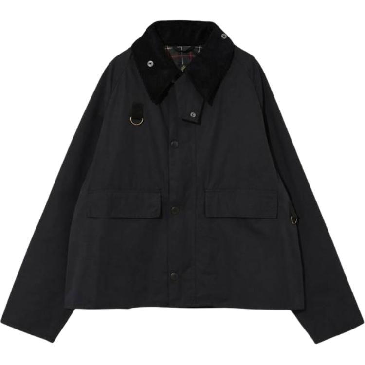 Barbour Solid Color Button-Up Long Sleeve Jacket - Navy Blue MCA0777NY71