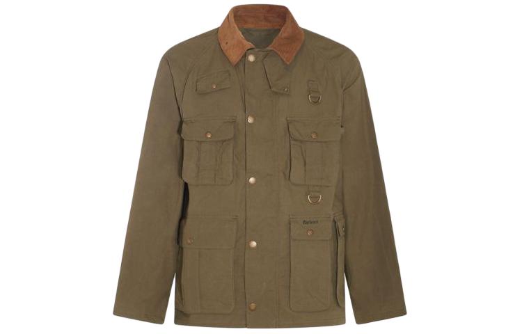 Barbour Solid Color Collared Long Sleeve Jacket Green () MCA0966MCAGN31