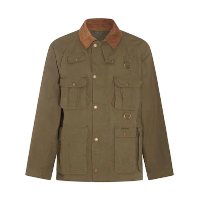 Barbour Solid Color Collared Long Sleeve Jacket Green () MCA0966MCAGN31