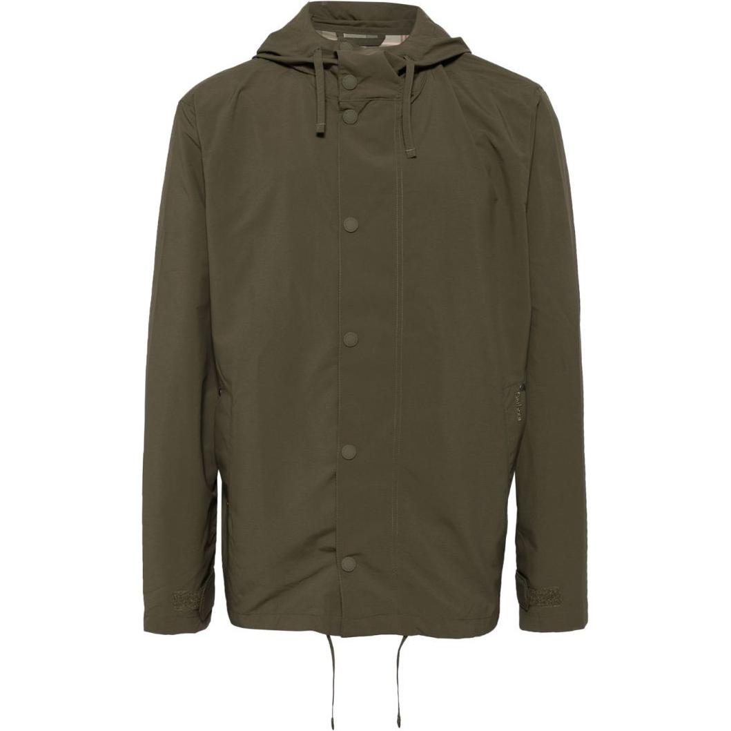 Barbour Solid Color Drawstring Hooded Jacket Green MSP0095GREEN