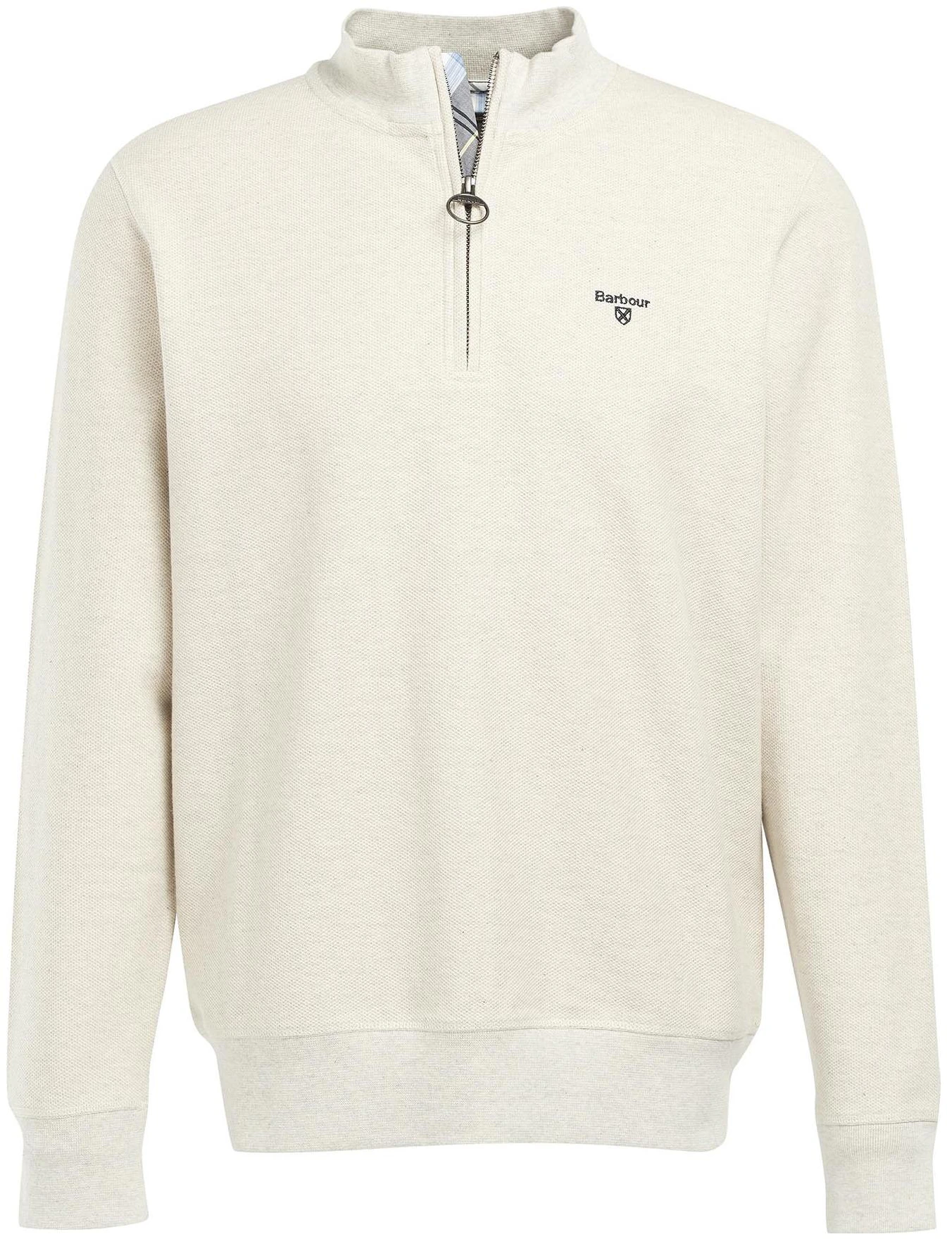 barbour-solid-color-half-zip-casual-sweatshirt-off-white-mol-0393-wh