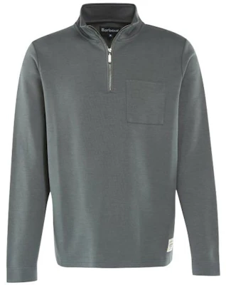Barbour Solid Color Half-Zip Mock Neck Sweatshirt Charcoal Grey MOL0394-GY Buy Barbour Solid Color Half-Zip Mock Neck Sweatshirt Charcoal Grey MOL0394-GY
