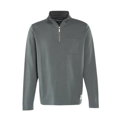 Barbour Solid Color Half-Zip Mock Neck Sweatshirt Charcoal Grey MOL0394-GY