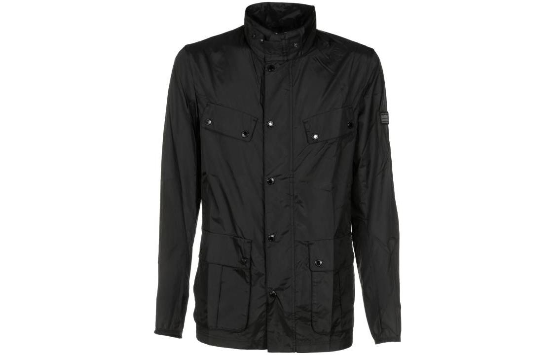 Barbour Solid Color High-Collar Jacket with Large Pockets MCA0703BK11