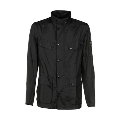 Barbour Solid Color High-Collar Jacket with Large Pockets MCA0703BK11