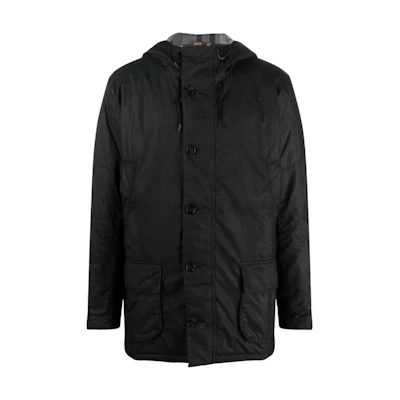 Barbour Solid Color Hooded Casual Long-Sleeve Jacket Black MWX2079-D49378
