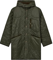 Barbour Solid Color Hooded Longline Jacket Coat - Green MQU1739OL51 Barbour Solid Color Hooded Longline Jacket Coat - Green MQU1739OL51