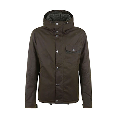 Barbour Solid Color Hooded Wax Jacket Brown Casual Outerwear MWX1372MWXOL51