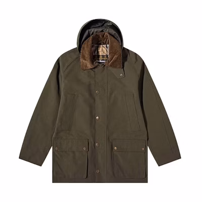 Barbour Solid Color Hooded Zip Jacket Green MWB0911SG72